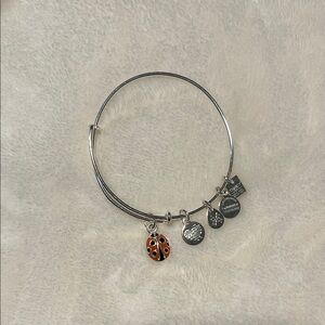 Alex and Ani Silver Bracelet with Ladybug Charm